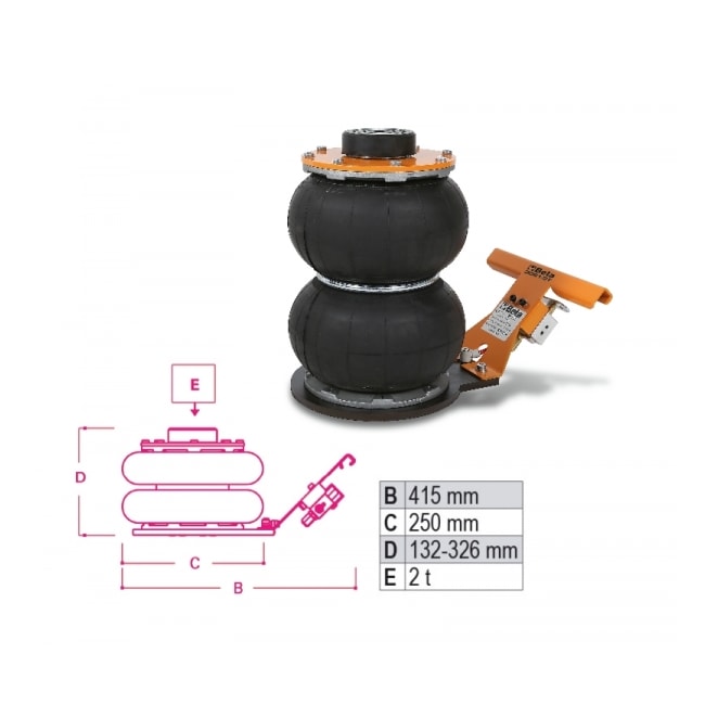 Macaco Hidráulico Pneumático Inflável 2 Toneladas Estágios 132 a 326mm 3061/2T BETA-3d6470bb-cb28-4303-94d9-69078ada3b4a