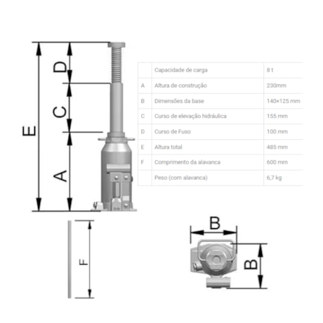 Macaco Hidráulico Tipo Garrafa 8 Toneladas 8400RP BOVENAU-c23fbc12-b508-450b-9a96-beca543a233d