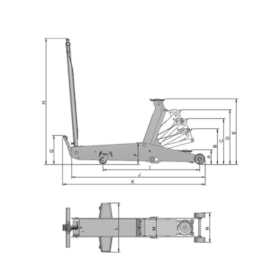 Macaco Hidráulico Tipo Jacaré com Trava de Segurança 2TON J2201TS BOVENAU