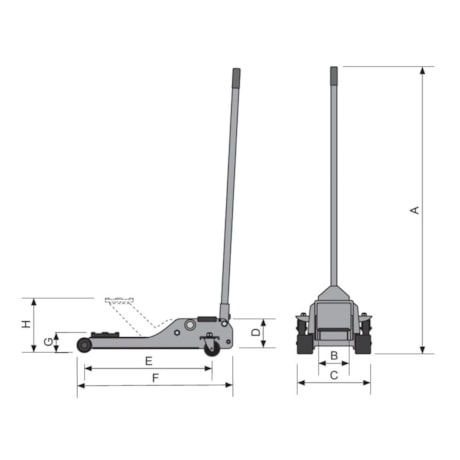 Macaco Hidráulico Tipo Jacaré Curto e Rebaixado 4Ton Roda de Ferro J4000 BOVENAU-7cb97917-0ca4-4ac8-89ba-a79f0ec4885b