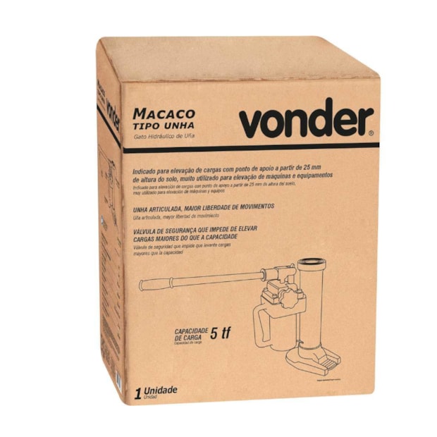 Macaco Hidráulico Unha 5 Toneladas (5 tf) 6874000005 VONDER-33a15af8-cf79-4d58-a892-5dc8f122bd50