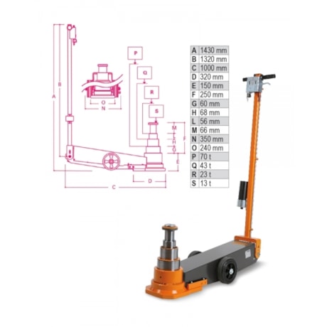 Macaco Hidropneumático 13-23-43-70 TONELADAS 4 Estágios 3067/70-13T BETA-ceb8a271-4cad-4499-b922-688447b285be