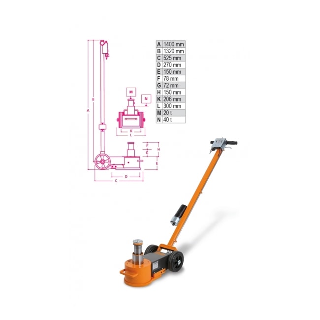 Macaco Hidropneumático 20-40 Toneladas 2 Estágios 3065/40-20T BETA-ab17164e-c4a2-4205-abd3-b5b03877ec41