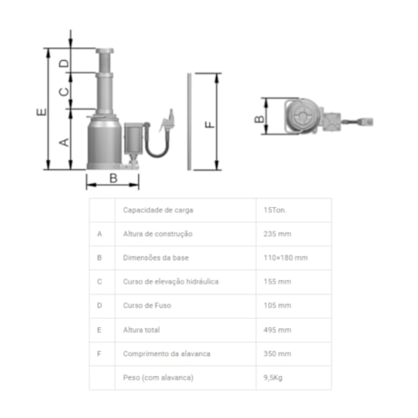 Macaco Hidropneumático Tipo Garrafa 15 Toneladas MTP 15 BOVENAU-3c79a645-fe88-483b-b298-1eb661360b2f