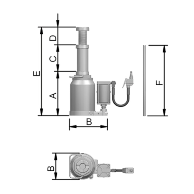 Macaco Hidropneumático Tipo Garrafa 4 Toneladas MTP 4 BOVENAU-065954be-707d-480b-af61-b6755c89c163