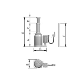 Macaco Hidropneumático Tipo Garrafa 50 Toneladas 50801RP MTP 50 BOVENAU