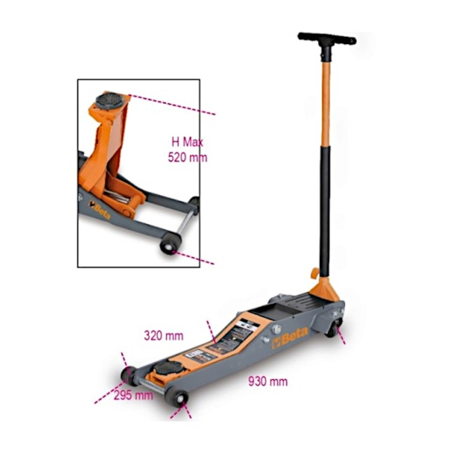 Macaco Jacaré 2 Toneladas Longo Rebaixado Roda em Nylon 3029L/2T BETA-85e22b0f-c08f-4caf-9063-1610c478c091