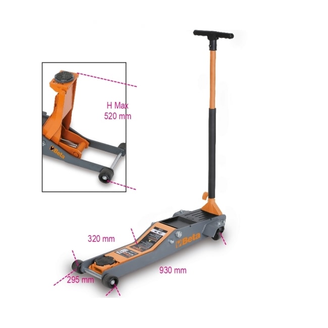 Macaco Jacaré 2 Toneladas Longo Rebaixado Roda em Nylon 3029L/2T BETA-24a16a59-edd6-46d1-ac4c-bff3bfa4729f