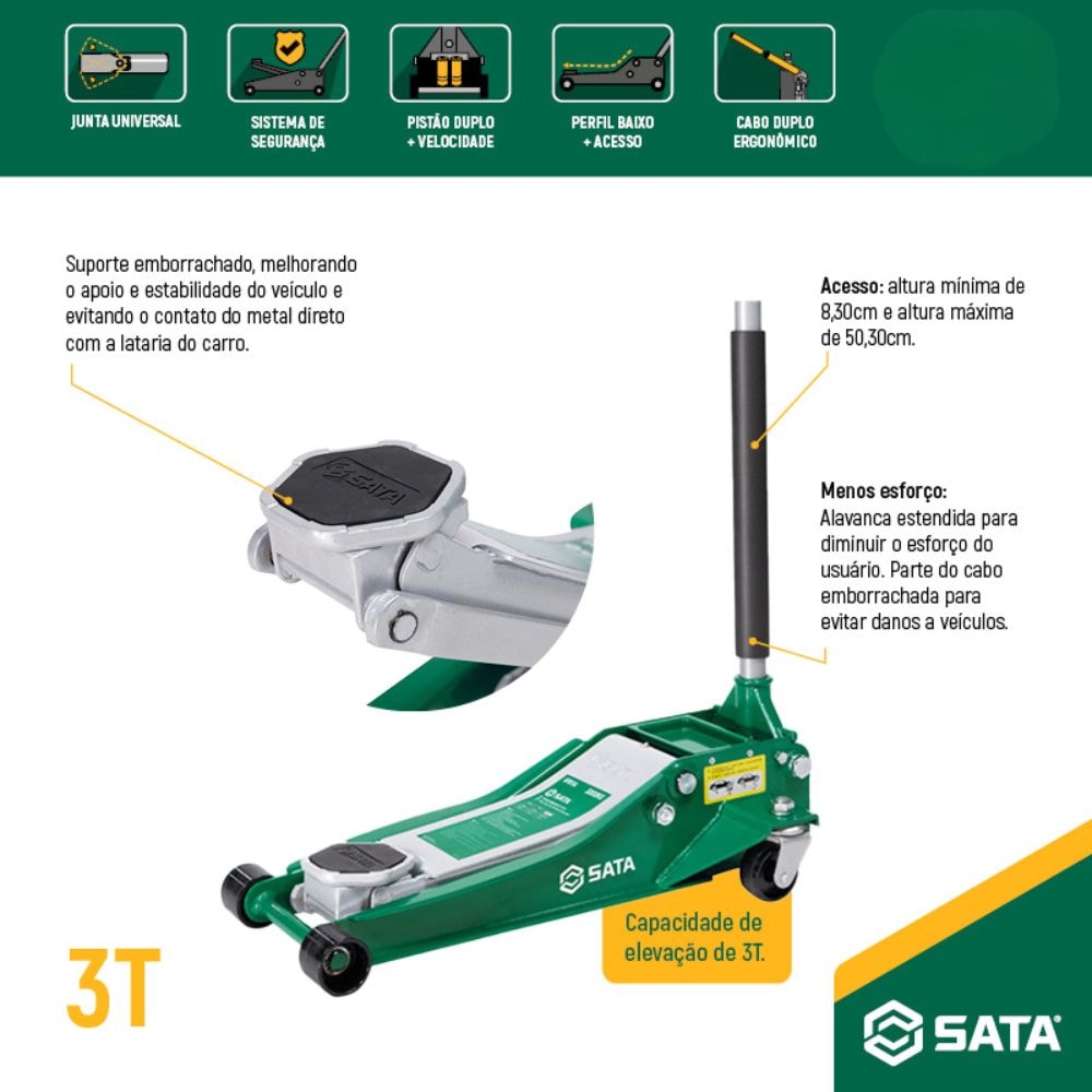 Macaco Jacaré Rebaixado 3Ton ST97813A SATA - Anhanguera Ferramentas