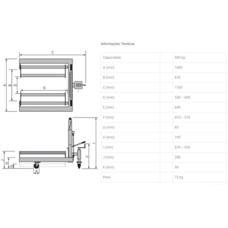 Macaco Transportador e Posicionador Hidráulico de Pneus 600kg TPH600 BOVENAU-12661e1a-2d10-4efc-a1d3-1b2437cd651e