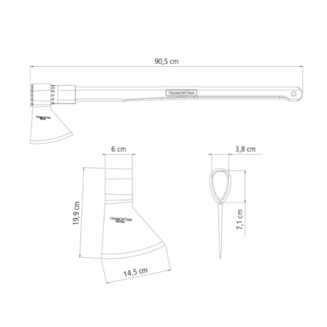 Machado Soldado com Cabeça Redonda Cabo de Madeira 90cm 77322534 TRAMONTINA-97c2a35c-dfc1-4bb9-8179-7442a73db58e