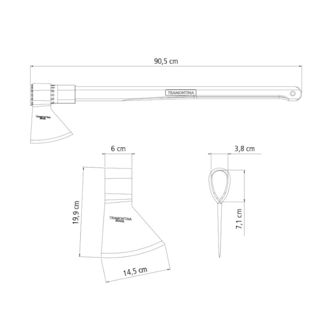 Machado Soldado com Cabeça Redonda Cabo de Madeira 90cm 77322534 TRAMONTINA-5ae6ce10-235e-4f44-a110-9bc79a4013d8
