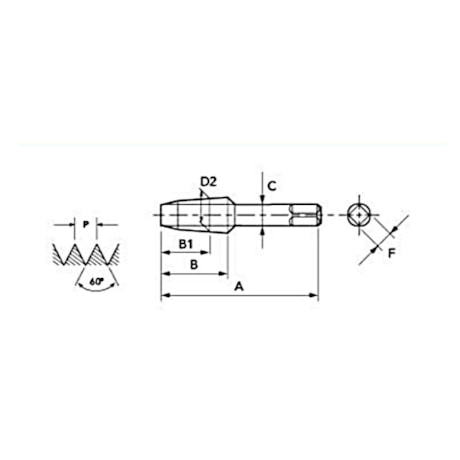 Macho Manual p/ Tubo HSS NPT 1/8