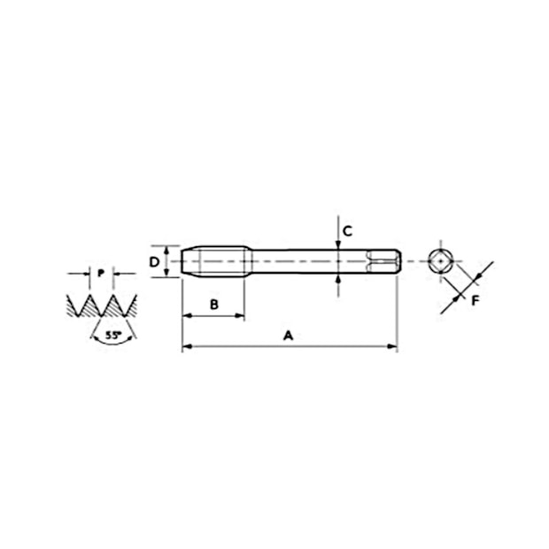 Macho Máquina Canal Helicoidal HSS-E BSP 1/2