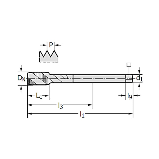 Macho Máquina Canal Helicoidal HSS-E UNC 1.1/2