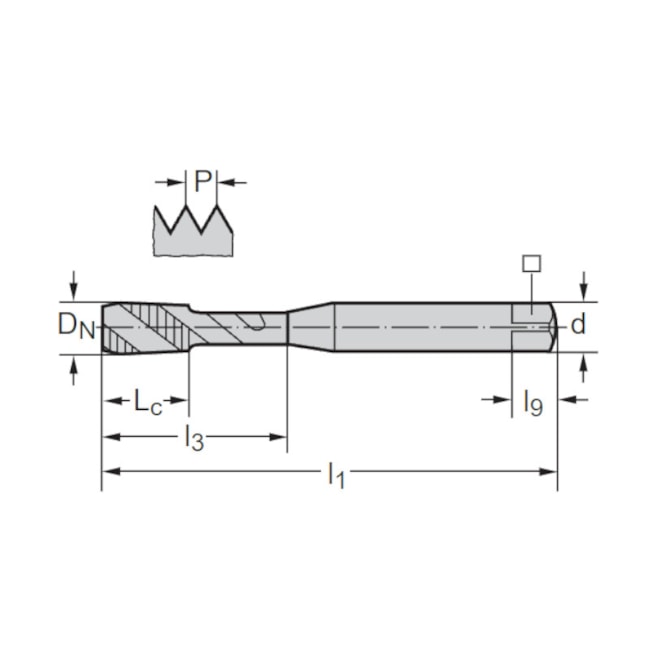 Macho Máquina Canal Helicoidal HSS-E UNC 1/4
