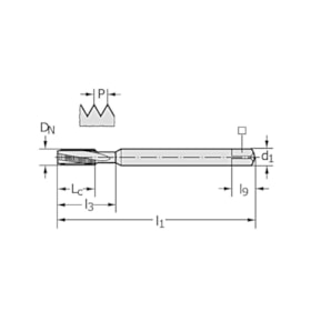 Macho Máquina Canal Helicoidal HSS-PM M1.4x0,30mm Din 371 20416-M1.4 PROTOTYP