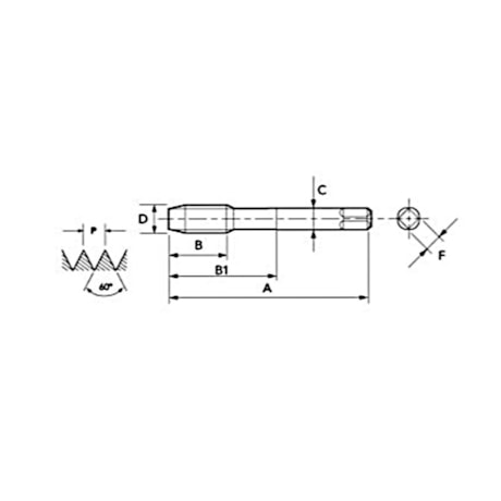 Macho Máquina Canal Helicoidal HSS-PM M20x2,50mm Din 376 TICN A-SFT OSG