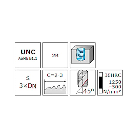 Macho Máquina Canal Helicoidal HSS-PM UNC 1/4