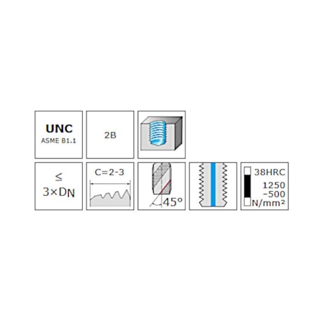 Macho Máquina Canal Helicoidal HSS-PM UNC 5/8