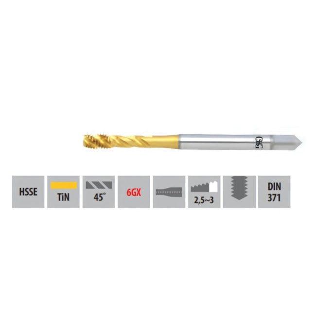 Macho Máquina Canal Helicoidal HSSE CH M 6 X 1 DIN371 6GX TIN 2005/0 SIGMA-SFT OSG-981c6f48-6c5b-4664-bd86-02d8a302225f