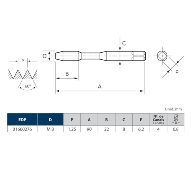 Macho Máquina HSSE CR M 8 X 1.25 DIN 371 ALTIN 1150/0 GG-MAX OSG-5c63a030-be43-461f-a54e-5b486630707d