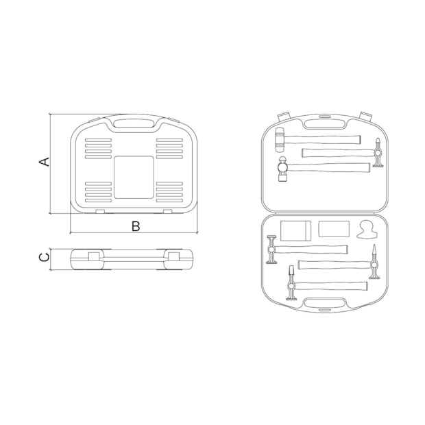 Maleta para Ferramentas Chapeador com 9 Peças 44952/009 TRAMONTINA PRO-0646f04b-a010-48d2-8efc-f37b69749b44