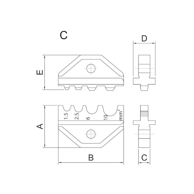 Mandíbula para Alicate Crimpador Modelo C 44056/103 TRAMONTINA PRO-559aac72-8ee4-45f0-be6f-04962c6a9f8c