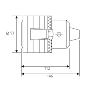 Mandril com Chave 26mm B24 5 a 25mm Pesado 26P B24 EXTRA BTFIXO
