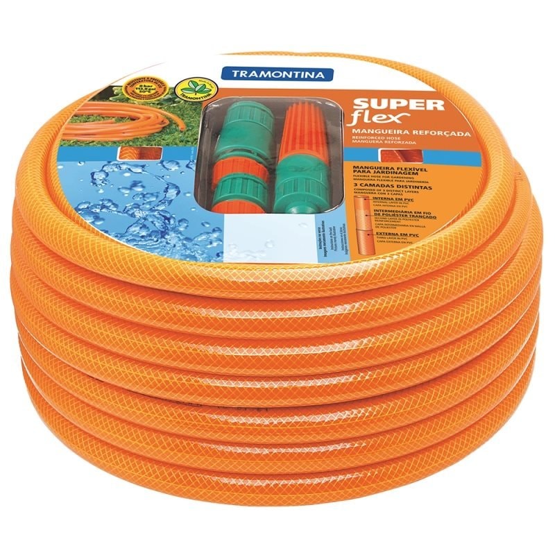 MANGUEIRA SUPERFLEX 1/2'' 20 METROS LARANJA COM ENGATE 79212201 TRAMONTINA