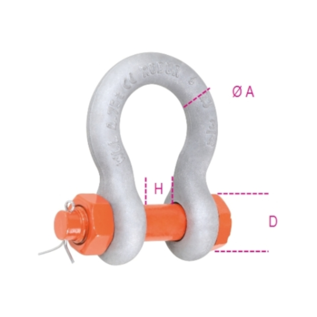 Manilha Curva 12mm Porca Contrapino Aço Alta Resistência Suporte Galvanizado 8031R 12 ROBUR-87be885d-30d6-425f-b002-f88dbc311aac