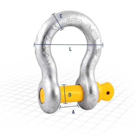 Manilha Curva Industrial 1/4