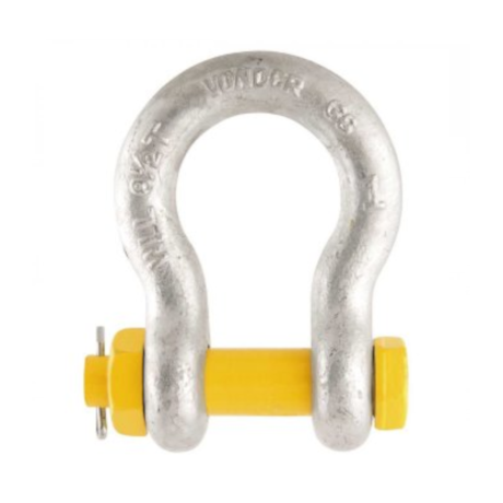 Manilha Curva Industrial com Porca e Pino 1