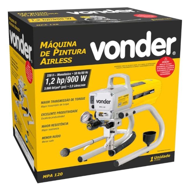 Máquina de Pintura Airless 900W 2.2L 220V MPA 120 6220001220 VONDER-f5c94bf8-6cd6-44b3-9fa7-362e9b866a9c