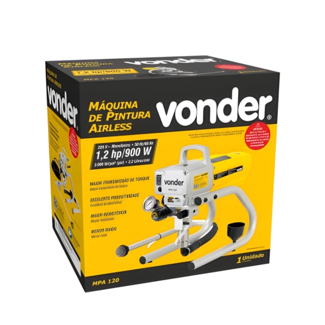 Máquina de Pintura Airless 900W 2.2L 220V MPA 120 6220001220 VONDER-76363493-268a-42f9-9115-a8dd5c951dfa