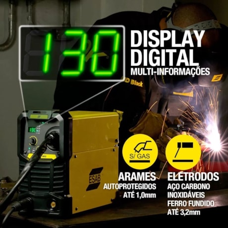 Máquina de Solda Inversora MMA 130A FT20% Monofásico Bivolt com Cabo BANTAM MIG 130 ESAB-898e7289-51c2-489a-badf-2bf00e4d5657