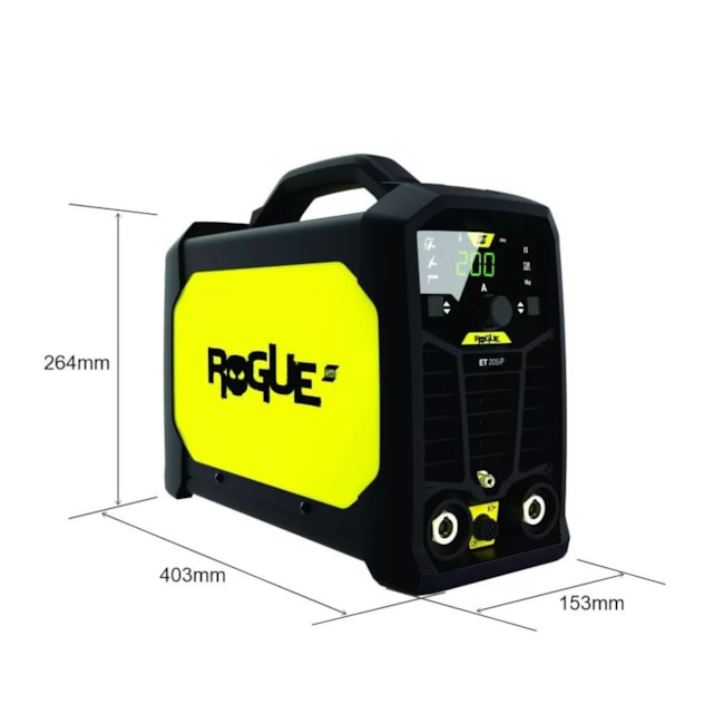 Máquina de Solda Inversora TIG/MMA 200A FT25% Monofásico 220V Alta Frequência com Tocha ROGUE ET 205IP ESAB-64d0806f-477f-4a92-ad81-eab5f052e25f