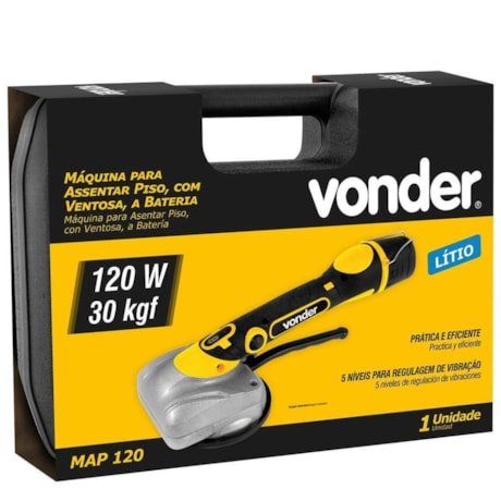 Máquina para Assentar Piso 12V com Ventosa Bateria 2.2Ah Carregador Bivolt e Maleta MAP 120 VONDER-1df5dd9f-f2a5-46bb-a12a-caffb1fa21bf
