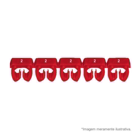 Marcador de Cabos de 1.5 a 2.5mm² Vermelho n°2 38222 CEMAR-0ab077c1-60ec-48a6-a90d-db5ffd8de3b8