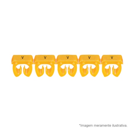 Marcador de Cabos de 4 a 6mm² Amarelo Letra V 38381 CEMAR-354b2eed-fd5a-4abf-adf9-4ad3356527b2