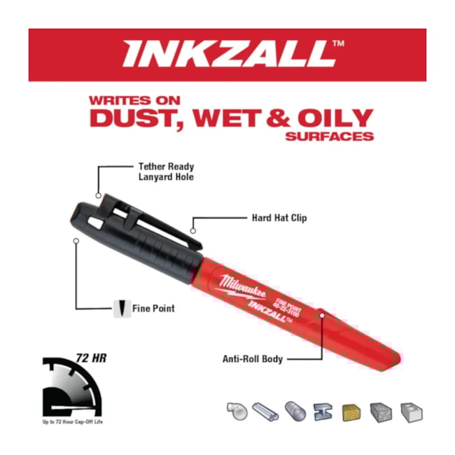 Marcador Industrial Caneta Ponta Fina Preta Inkzall 48-22-3100 MILWAUKEE-1c84ad16-d8ab-4ba6-b430-932666aee65f