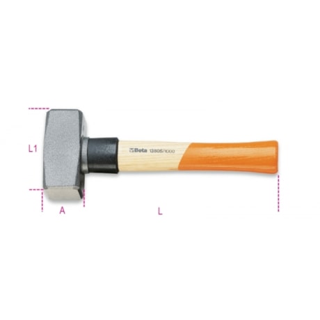 Marreta com Anel de Proteção e Cabo em Madeira 1250gr 1380S BETA-7263fac4-b12d-4ca5-9682-264fce26b52a