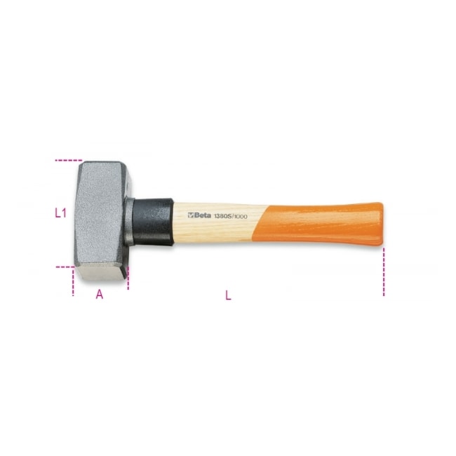 Marreta com Anel de Proteção e Cabo em Madeira 1250gr 1380S BETA-16d05fff-e1c2-4d40-bf1a-09af2315968b