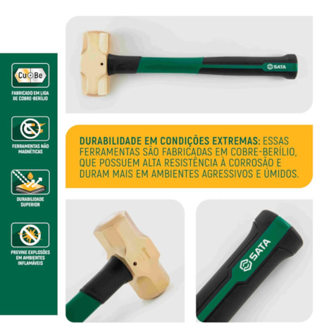 Marreta Oitava Cobre-Berílio 4LBS Antifaíscante Cabo PVC ST31166 SATA-774288b4-e8da-437d-9380-1853264e0fdf