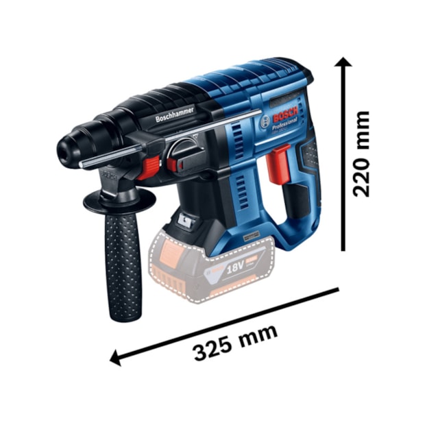 Martelete Perfurador de Impacto 20mm 18V sem Bateria e Carregador GBH 180-LI BOSCH-97db434c-9532-4863-9c0e-19c071f8de44