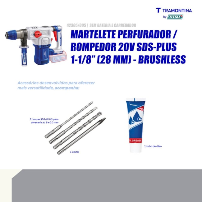 Martelete Perfurador/Rompedor 1-1/8