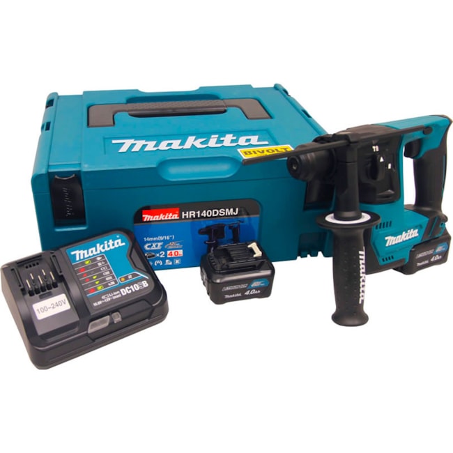 Martelete Perfurador Rompedor 12V 14mm com 2 Baterias 4.0Ah 1 Carregasor Bivolt e Maleta HR140DSMJ MAKITA-2ec5dab1-b1ba-4b51-a769-fdc5833403f3