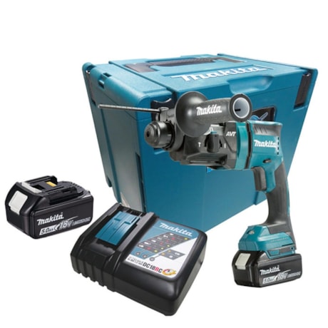 Martelete Perfurador Rompedor 18V 18MM com 2 Baterias 5.0Ah 1 Carregador 110V/220V e Maleta DHR182RTJ MAKITA-abec32d0-f148-4567-a849-e27630fecc05