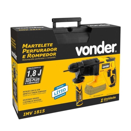 Martelete Perfurador Rompedor 18V 26mm sem Bateria e Carregador com Maleta IMV 1815 VONDER-479338a6-f212-4a2e-831e-3586b0cb1806