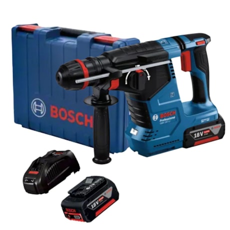 Martelete Perfurador Rompedor 24mm 18V 4.0Ah com 2 Baterias 1 Carregador e Maleta GBH 187-LI BOSCH-0d98de43-8e7a-44ed-b32e-22d5192e70a4